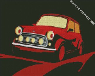 Illustration Mini Cooper diamond painting