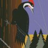 Illustration Woodpecker diamond painting