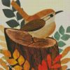 Illustration Wren Bird diamond painting