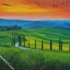 Italy Tuscany Cypress Trees diamond painting