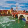 Italy Verona Castelvecchio Bridge diamond painting