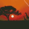 Kenya Giraffes Silhouette diamond painting