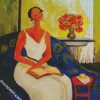 Lady On Blue Chair diamond painting