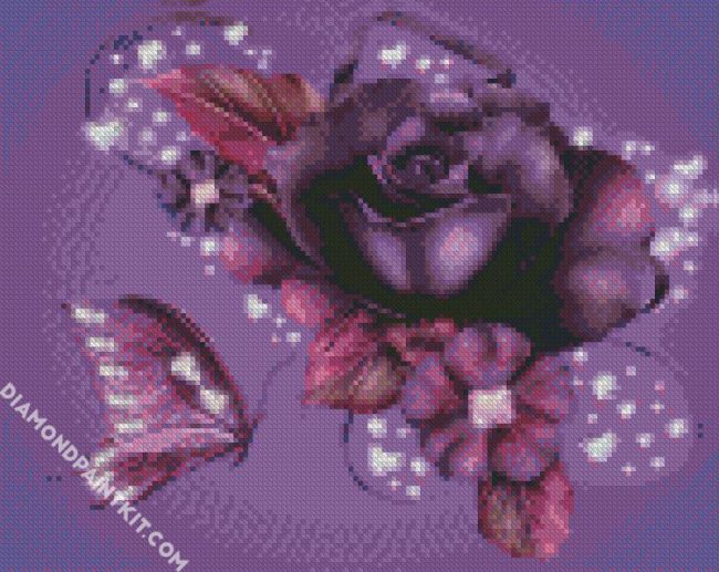 Magical Violet Rose diamond painting