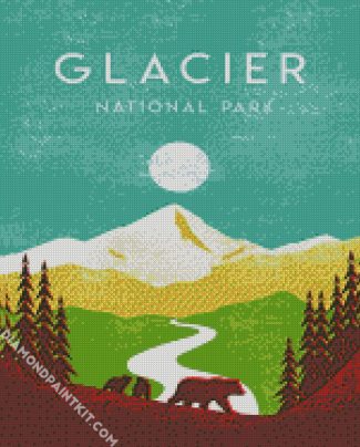 Montana Glacier National Park Poster diamond painting