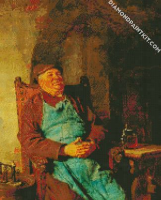 Old Man Smoking Cigar diamond painting