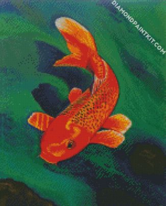 Orange Koi Carp diamond painting