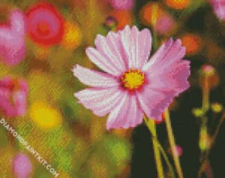 Pink Cosmos Flower diamond painting