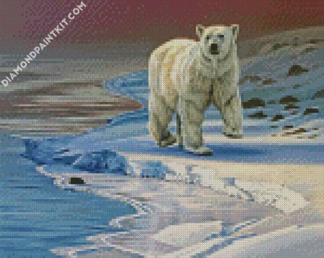 Polar Bear In Snow diamond painting