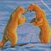 Polar Bears Fight diamond painting