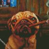 Pug Smoking Cigar diamond painting