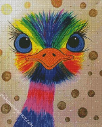 Rainbow Emu Bird diamond painting