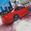 Red Car Drift diamond painting