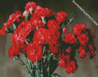 Red Carnation Flowers diamond painting