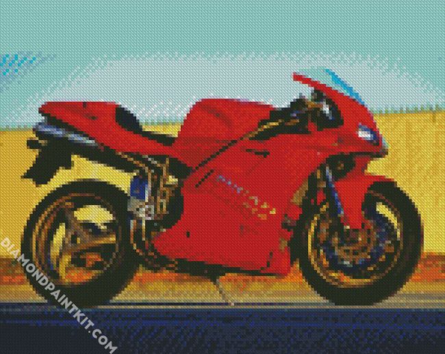 Red Ducati Motor diamond painting