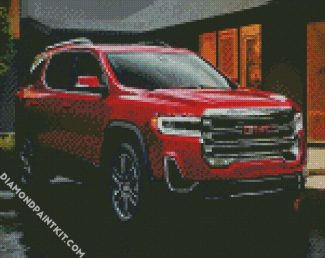 Red GMC Car diamond painting