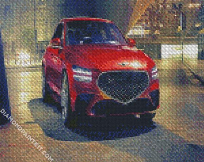 Red Genesis Car diamond painting