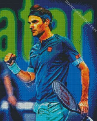 Roger Federer Tennis diamond painting