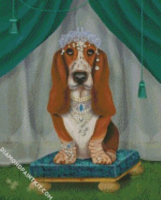 Royal Basset Hound diamond painting