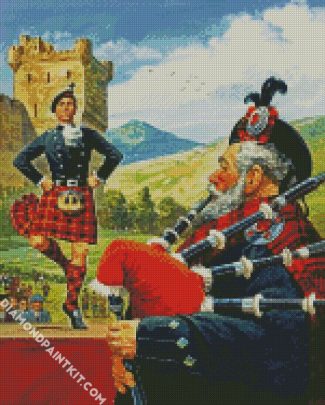 Scotsman Bagpipe Player diamond painting