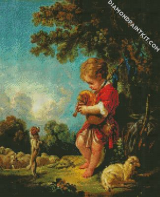 Shepherd Boy With Bagpipe diamond painting