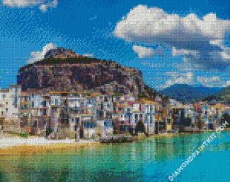 Sicily Cefalu City diamond painting