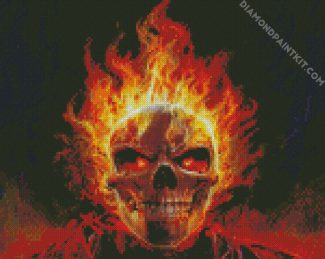 Skull Head Flame diamond painting