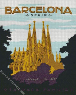 Spain Barcelona Gaudi Sagrada Familia diamond painting