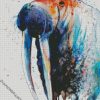 Splatter Walrus diamond painting