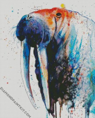 Splatter Walrus diamond painting