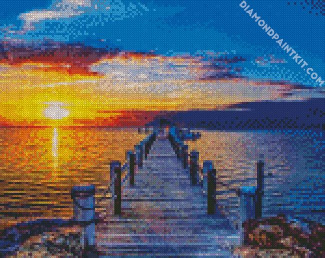 Sundown Sea Dock diamond painting