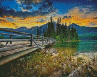 Sunset At Jasper Park diamond painting