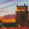 Sunset Belem Tower diamond painting