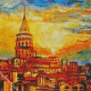 Sunset Over Galata Tower diamond painting