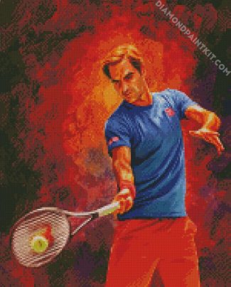 Tennis Player Roger Federer diamond painting