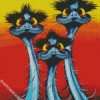 Three Emu Birds diamond painting