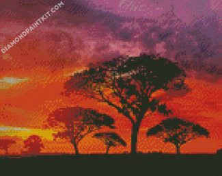 Trees Silhouette Kenya diamond painting