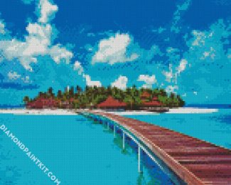 Tropical Caribbean Island diamond painting