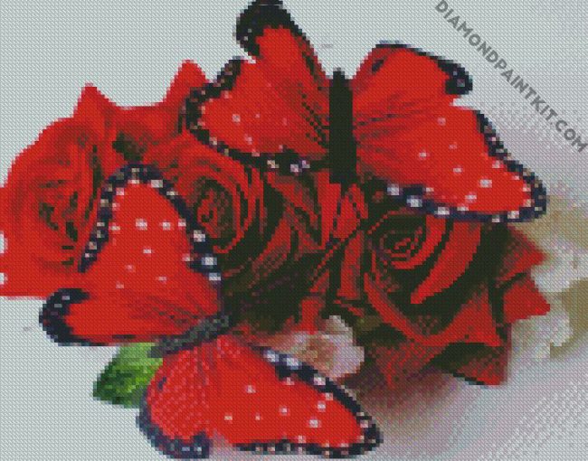 Velvet Rose Butterflies diamond painting