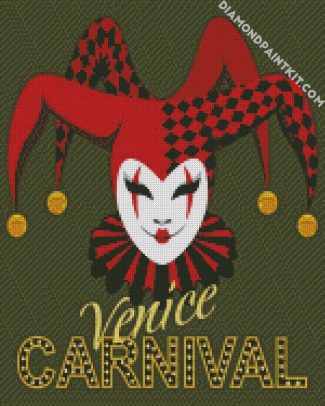 Venice Carnival Jester Poster diamond painting