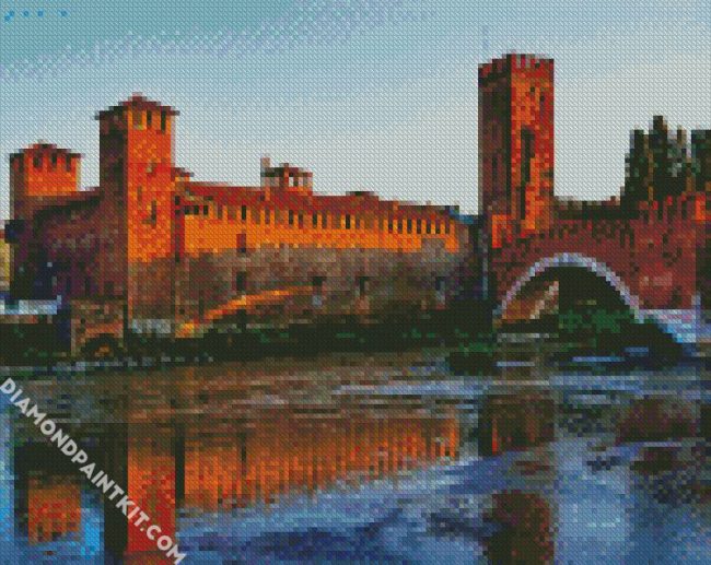 Verona Castelvecchio Bridge diamond painting