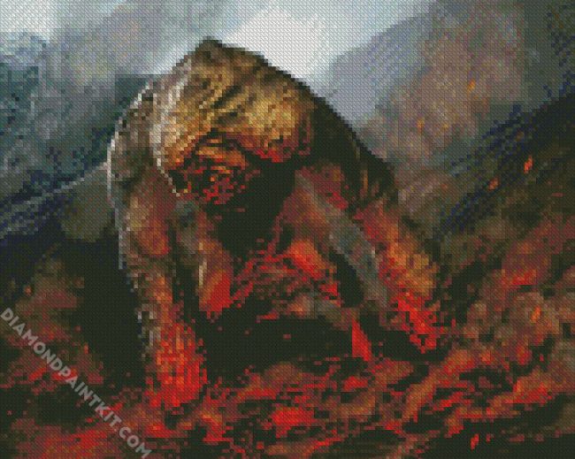 Volcano Golem diamond painting