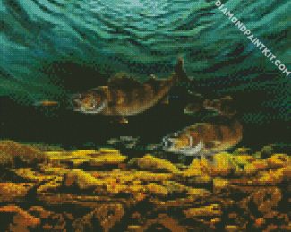 Walleye Fish Underwater diamond painting