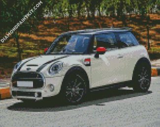 White Mini Cooper diamond painting