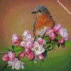 Wreb Bird On Flowers diamond painting