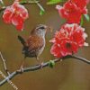 Wren On Flowers Branch diamond painting