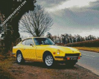 Yellow Datsun Car diamond painting