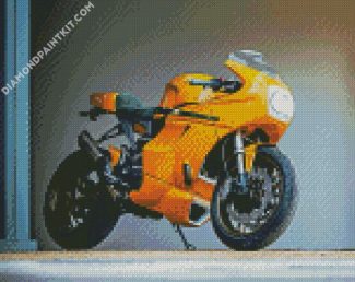 Yellow Ducati Motor diamond painting