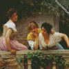 Young Girls On Balcony diamond painting