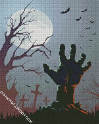 Cemetery Zombie Hand diamond painting